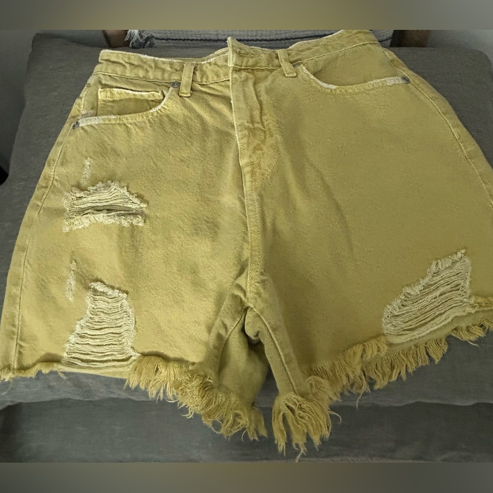 Jonathan Simkhai Mustard Denim Shorts